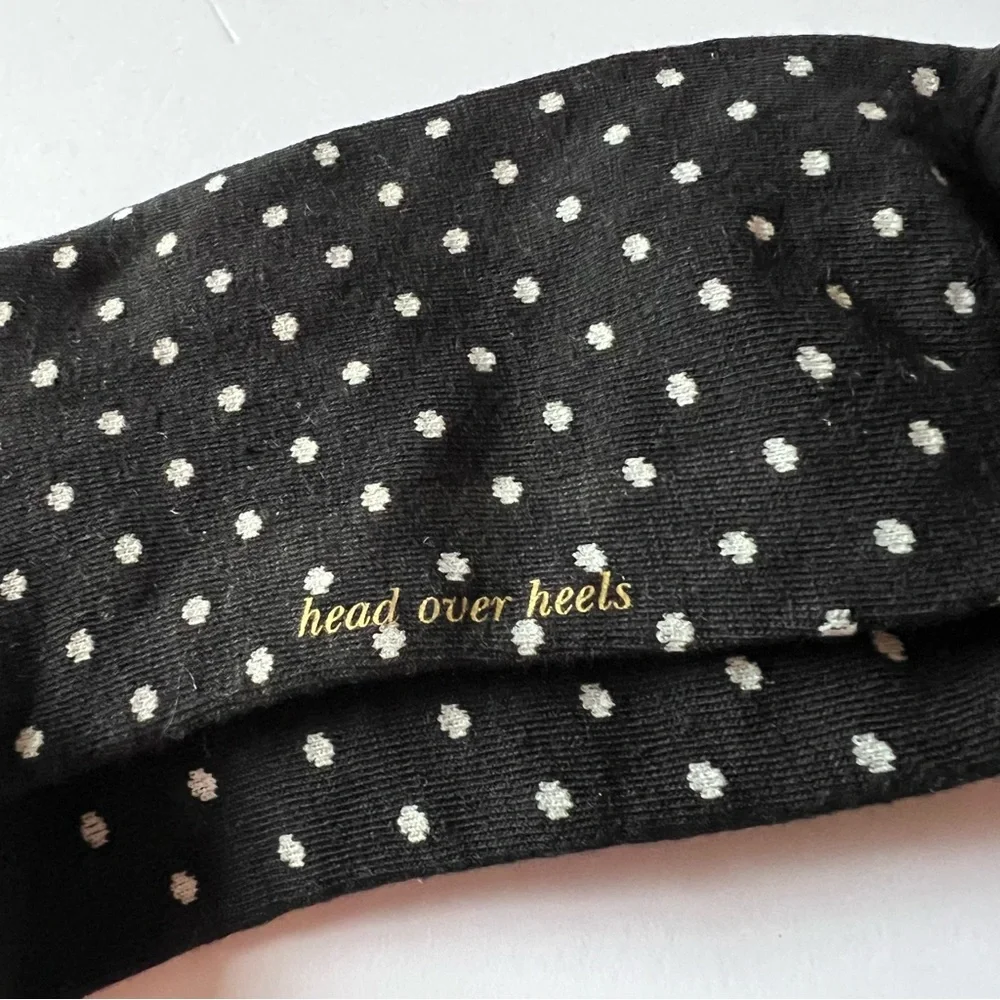 KATE SPADE HEAD OVER HEELS POLKA DOT CREW SOCKS BLACK WHITE POLKA DOTS OS NWOT